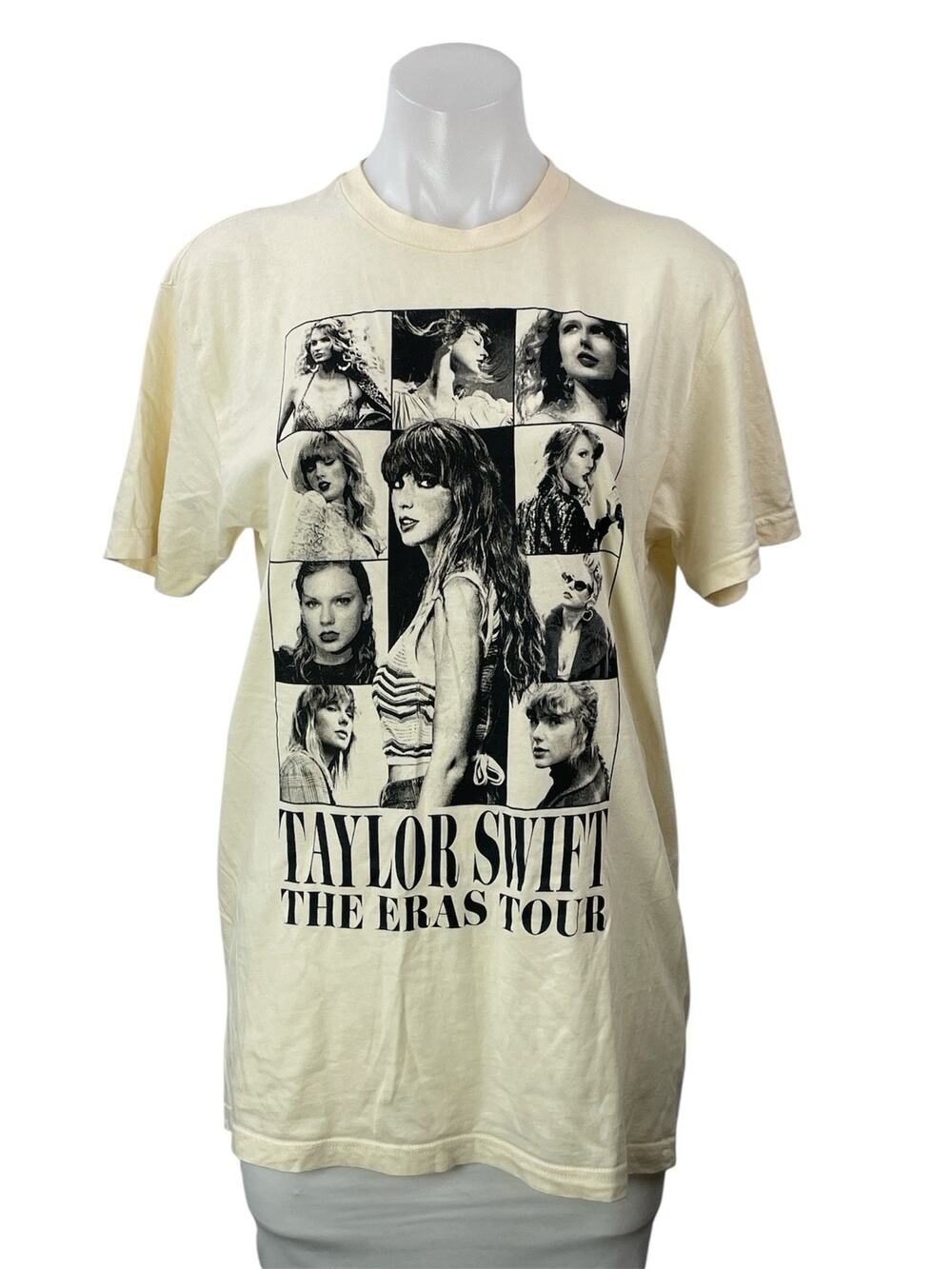 Taylor Swift The Eras Tour Women's Beige Short Sleeves Graphic Tee T-shirt Top M
